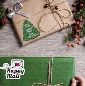 50 Ct  lg. Christmas Tree Thank You Sticker